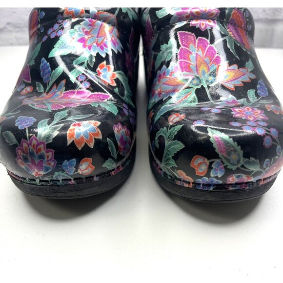 Dansko Paisley Floral Clogs Slip On Shoes Ladies 40 Nurse Professional Medical - Picture 8 of 13